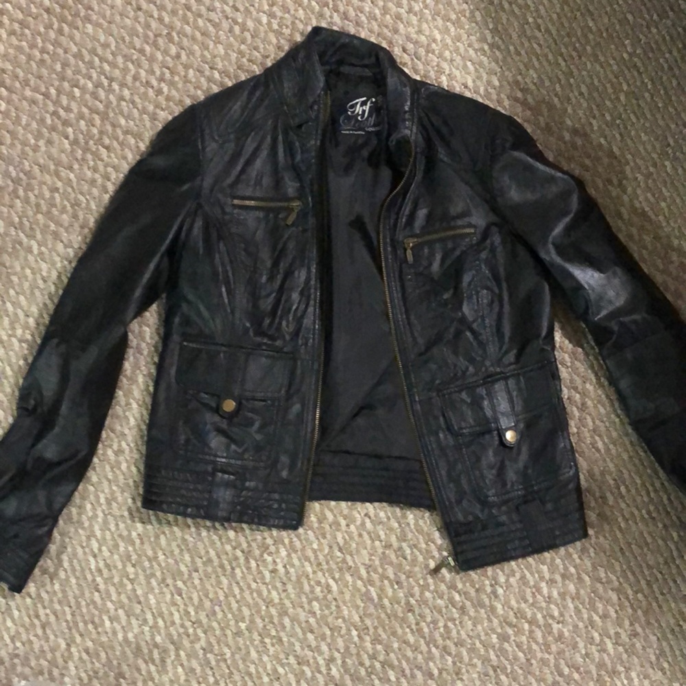 Black leather jacket